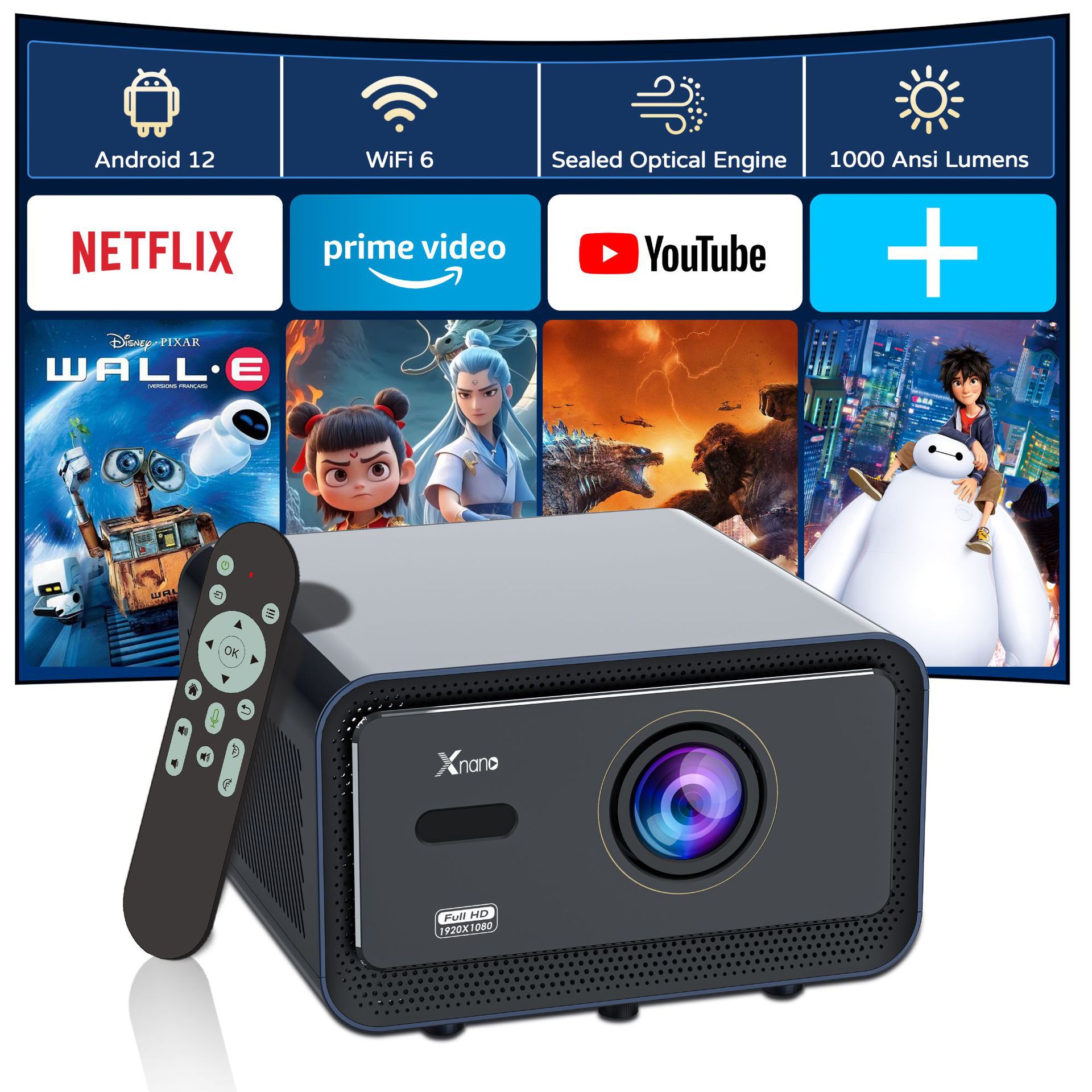 Proyector para uso doméstico, alta definición, portátil, para dormitorio, familiar, con enfoque automático, evitación de obstáculos, para habitación, hotel, masaje de pies, proyector para alojamiento familiar