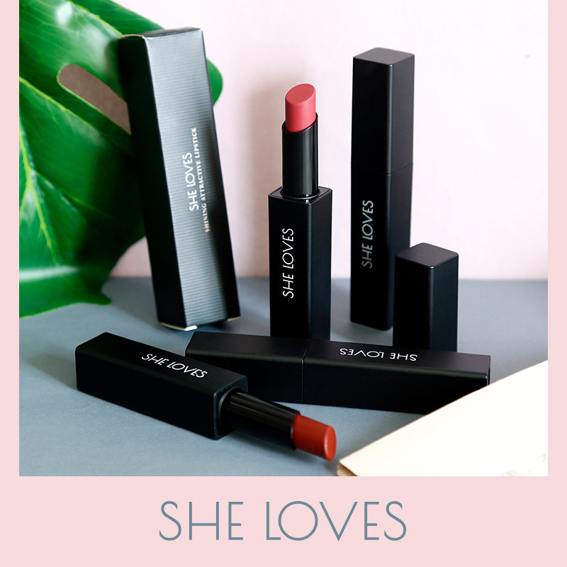 SHELOVES magnetic matte lipstick velvet matte waterproof not easy to decolorization lipstick domestic makeup lipstick set