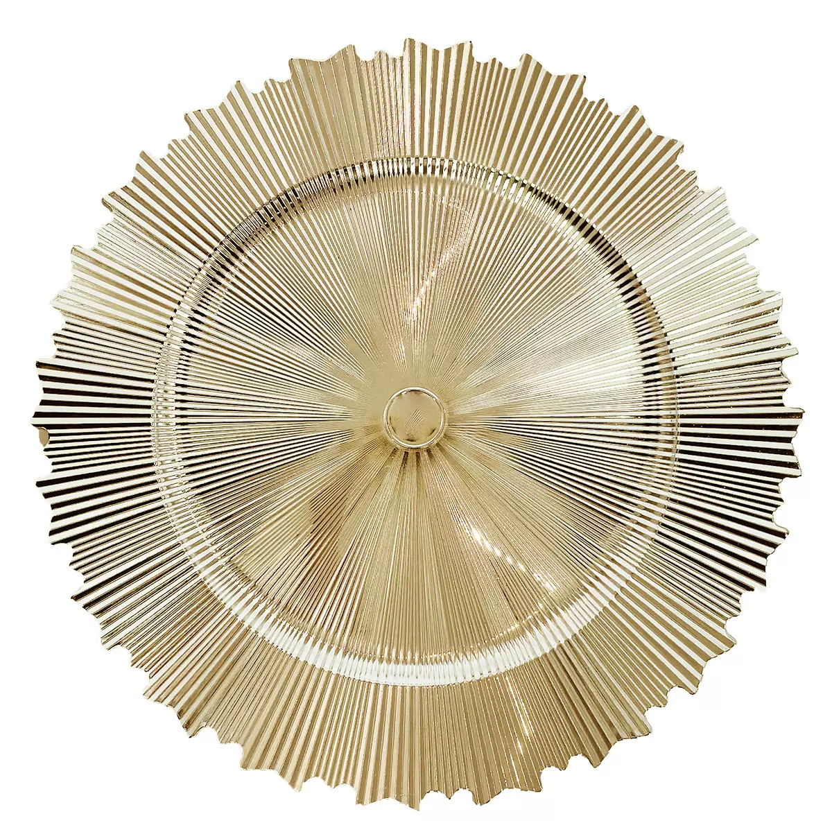 厂家外贸charger plates电镀PP塑料盘西餐厅酒店宴会餐盘