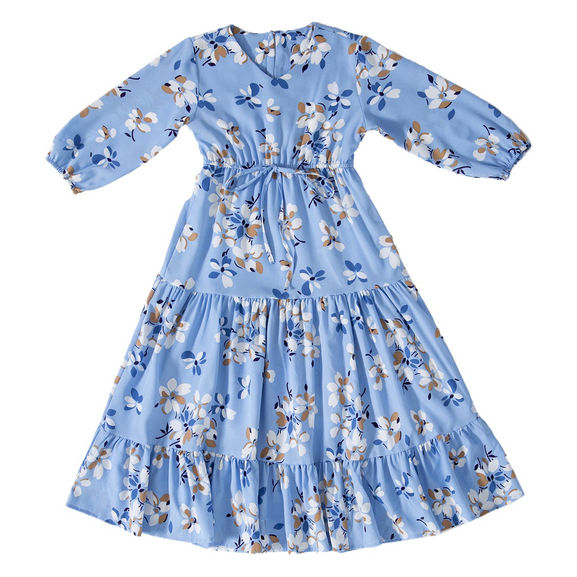 Fábrica en stock niñas del sudeste asiático vestido floral TH621, Amazon AliExpress EBAY de piel Camarón la venta caliente