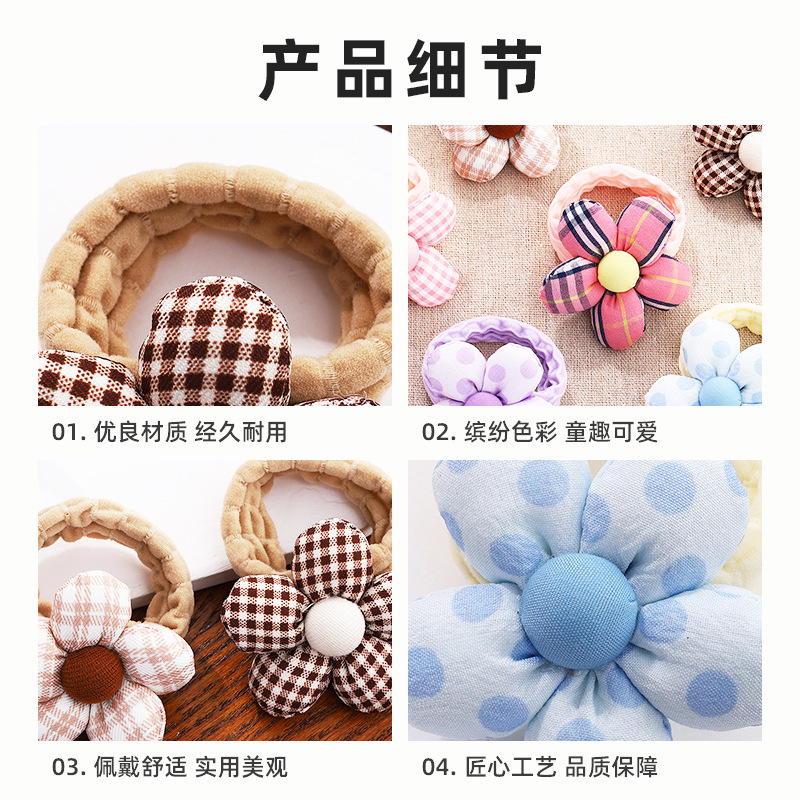 Niñas lindas flores anillo de cabello niñas banda de goma niñas banda de goma niños cuerda de cabeza súper lindos adornos de cabello de bebé dulce