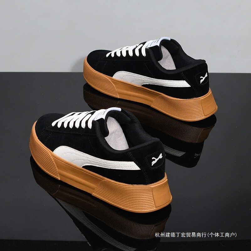 Men's Shoes 2024 Spring & Fall New Genuine Leather White Shoes Men's Thick-Soled Sneakers Korean Style Versatile Men's and Women's Sports and Casual Shoes Men's Shoes 2024 Spring & Fall New Genuine Leather White Shoes Men's Thick-Soled Sneakers Korean Style Versatile Men's and Women's Sports and Casual Shoes
