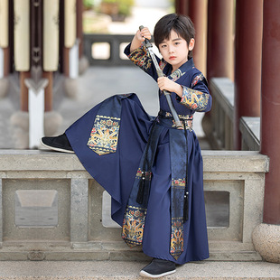 Boys Han Dynasty 2025 Summer New National Style Children's Ancient Costume Ancient Style Handsome Knight Chinese Studies Performance Suit Wholesale