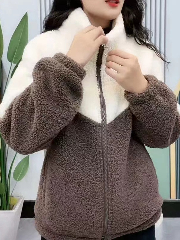 겨울 따뜻한 여성 코트 캐주얼 코튼 패딩 기모 두꺼운 스탠드 칼라 지퍼 가을과 겨울 고급 여성 코트웨어