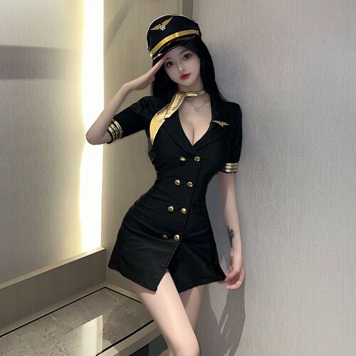 Sexy lingerie, sexy and handsome stewardess uniform, temptation game, role-playing couple sex products, policewoman adult costume