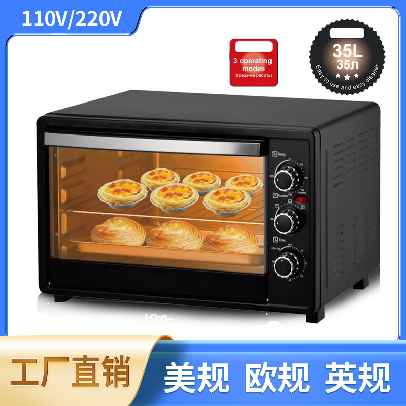 European Standard Cross-Border Electric Oven 35L Large Capacity Multi-Functional Visual Baking Household Smart Cake Machine Breakfast Machine