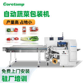 柯田气动伺服蔬菜包装机 根类蔬菜装袋枕式机械 叶菜套袋打包机