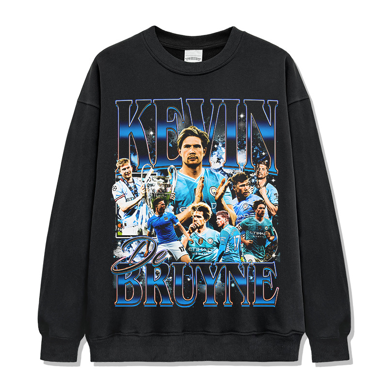 Sudadera negra con cuello redondo / S