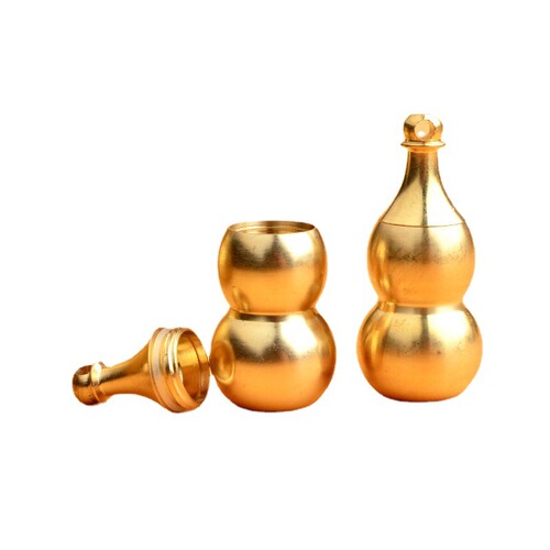 上开盖空心铜葫芦配件可打开大号葫芦黄铜小号葫芦雕刻十二生肖