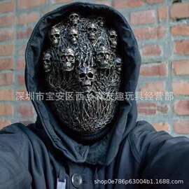 亚马逊新款 万圣节恐怖稻草人面具独立站爆款稻草人面具整套实物