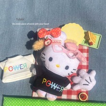 高品质精棉17cm拉布布娃衣T恤权志龙同款Power黑色KT猫DIY衣服