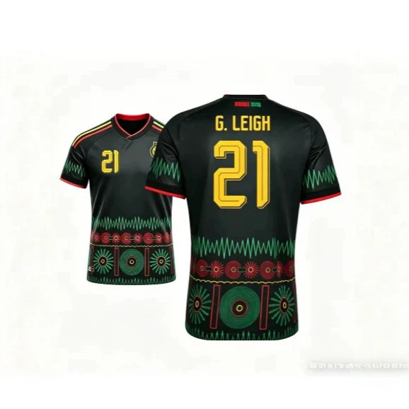 Jamaica Reggae Boys 2026 Football Jersey T-Shirt Bob Marley Edition Breathable Quick-Drying Comfortable Men's Short Sleeve T-Shirt
