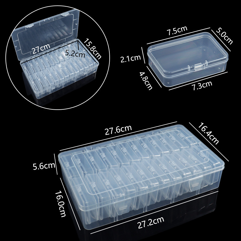 長方形透明ボックスプラスチックボックス電子部品金物製品デジタル部品文創包装漁具収納ボックス|undefined