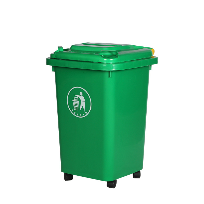 A6L Large Wheeled Trash Bin Large Commercial Kitchen Classification Household Outdoor Sanitation Trash Bin with Lid