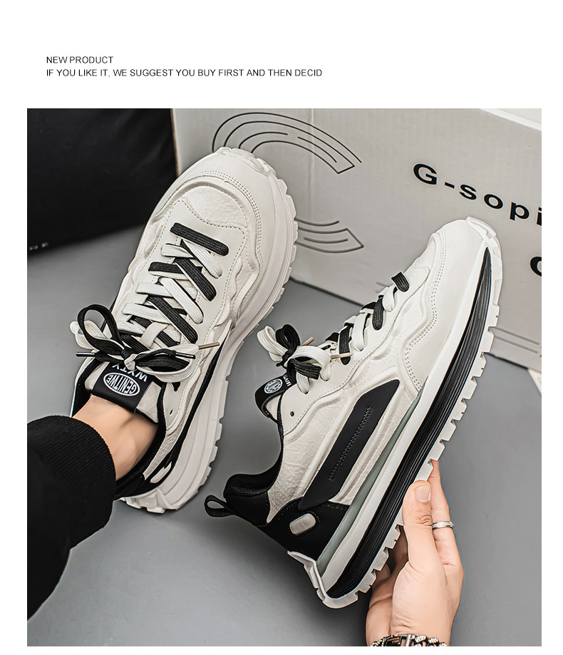 Pánské jarní a rekreační boty s nízkým střihem a silnou podrážkou, odolné proti kolizi, lehké a volnočasové mokasíny._voghion.com