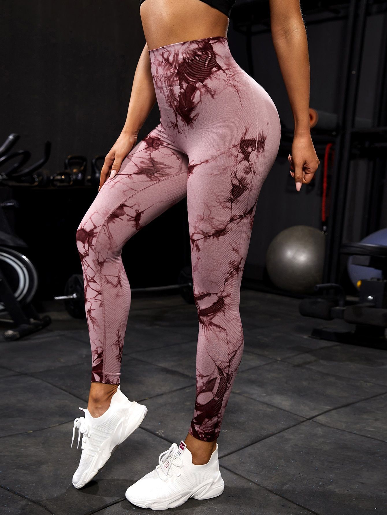 100 colores precio al por mayor tie-dye pantalones de yoga sin costuras cintura alta melocotón cadera pantalones deportivos para correr leggings