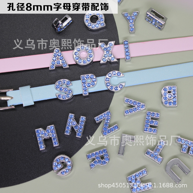 8mm Rhinestone Letter Beads DIY with Loose Beads English Letters Suitable for DIY Bracelets Wristbands Jewelry Accessories