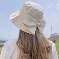 Рыбацкая шляпа в японском стиле, солнцезащитный козырек, защита от солнца, модная брендовая шляпа-ведро для похудения лица для женщин, корейская версия, ранняя весна-осень, шляпа с разрезом и бантом