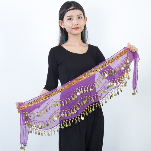 Belly dance practice Phnom Penh 98 waist chain new beginner oriental dance belt Indian dance waist scarf stage performance