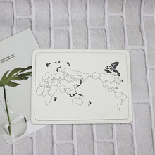 儿童diy益智填色拼图 空白纸质地图拼图 韩国地图拼图