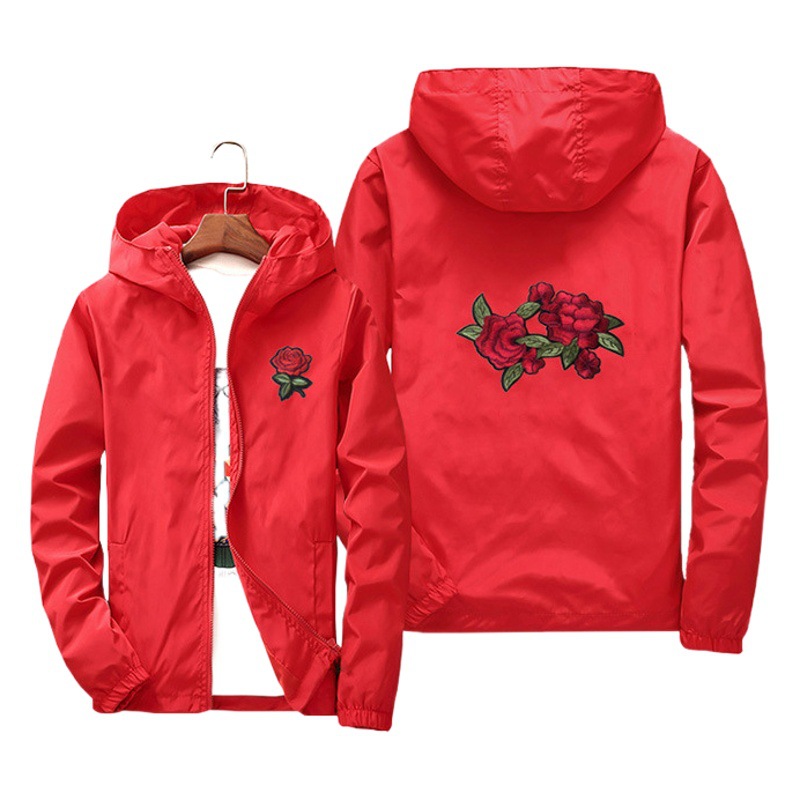 Embroidery Figure Factory Direct Supply Men's Large Size Spring and Autumn Thin Lined Jacket Couple Parent-Child Outdoor Coat