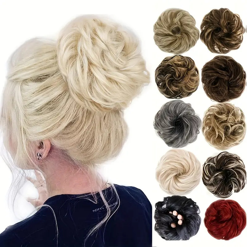 European and American High-Temperature Silk Wig Women's Hair Band Ball Hair Elastic Hair Bag Fluffy Natural Curly Hair Band Foreign Trade Cross-Border