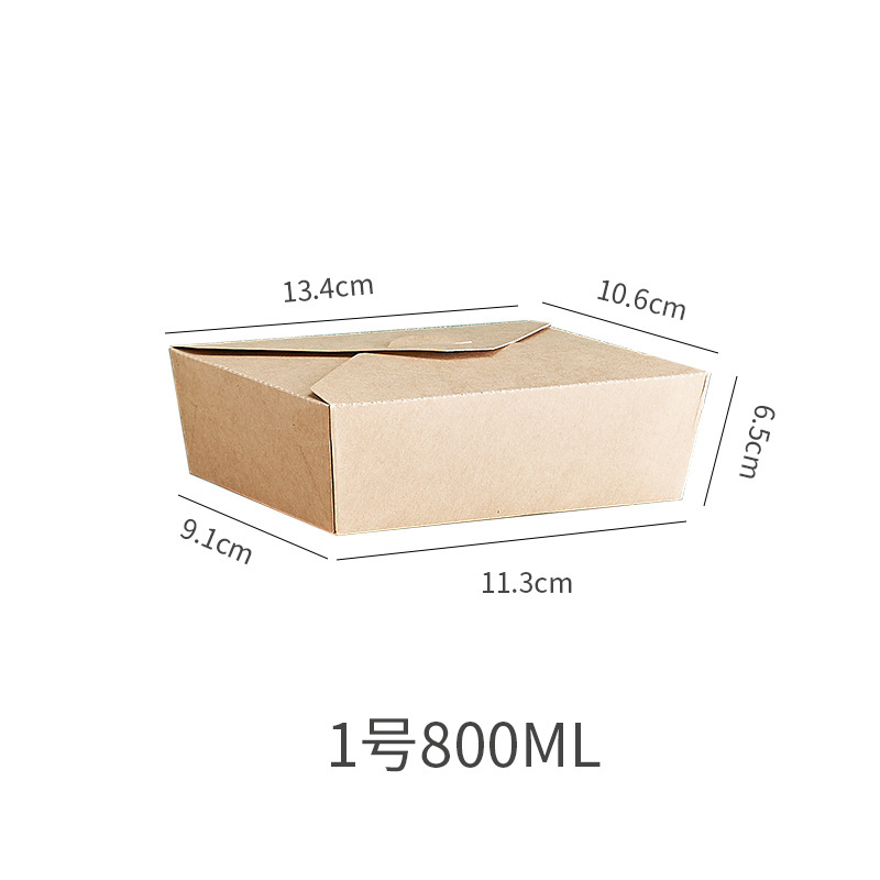 Caja de almuerzo de papel kraft al por mayor desechable para llevar caja de almuerzo de embalaje comida rápida comida ligera caja de ensalada barbacoa pollo frito caja de almuerzo frito