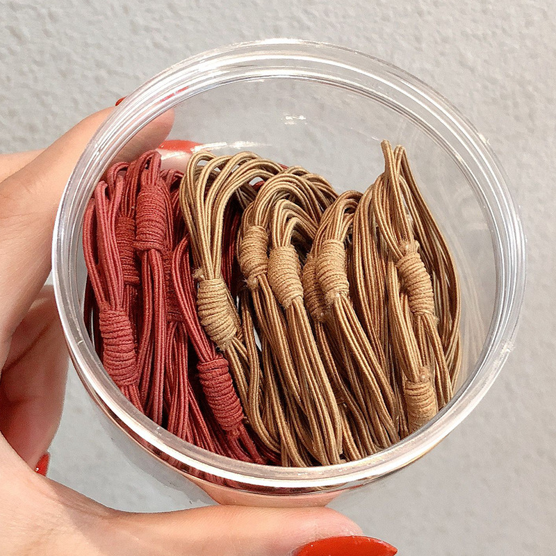 Banda de goma banda de pelo cuerda de pelo banda de goma básica alta elástica durable simple diadema en caja headwear para las mujeres no duele el cabello