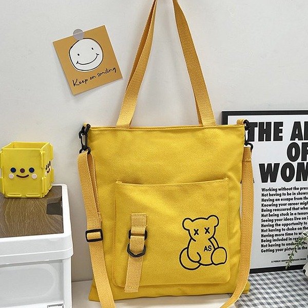 Large-capacity women's bag manufacturer in stock, fashionable Korean-style single-shoulder canvas bag, ins, high school and college students' hand-held tutorial bag full figure