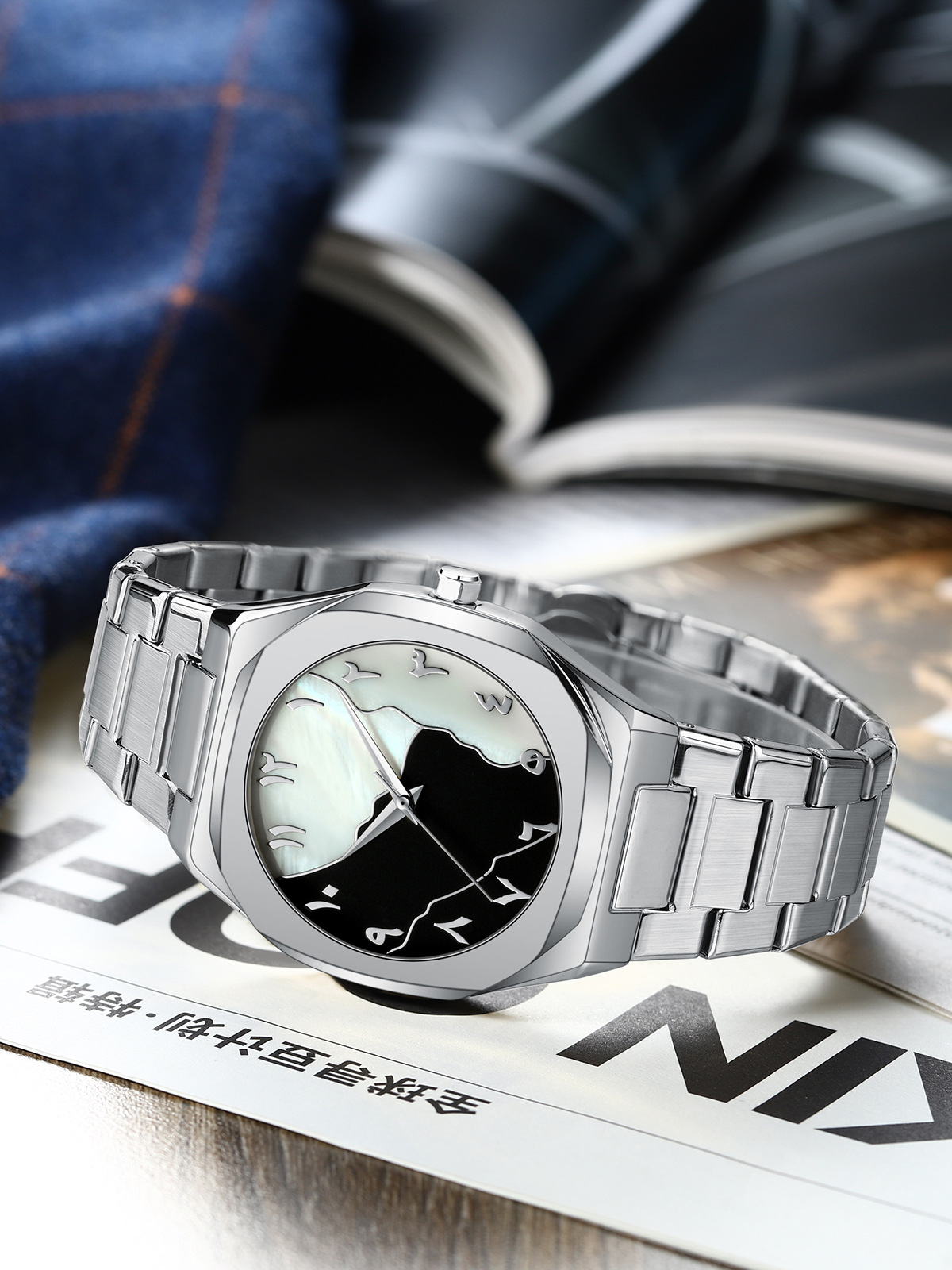 140g Weight Tempered Glass Mirror Material Stainless Steel Strap Material Watch Classification Pointer Display Type Double Side Snaps Buckle Style Diamond Dial Shape Daily, Street Occasion Quartz Movement Solid Color Pattern All Seasons Season Men's Gender Business, Classic Style Style Business Classic Style Solid Color Double Side Snaps Quartz Watch 10