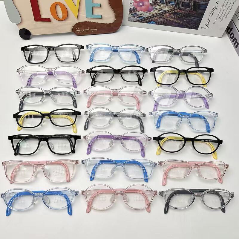 New Children's Silicone Myopia Glasses Frame Anti-Slip Ear Hook Adjustment Temple Legs Xiaohongshu Student Glasses Frame Wholesale