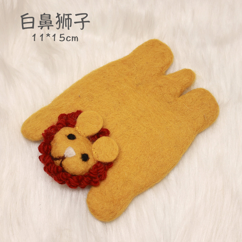 Personalizado lindo fieltro de lana animal montaña placemat almohadilla de aislamiento lindo Tigre gato accesorios para el hogar