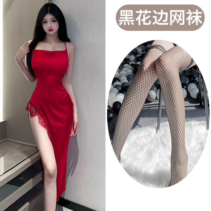 Tienda de fábrica sexy lencería sexy Pure Desire Girl Royal hermana encaje split tight Sling vestido traje 5293