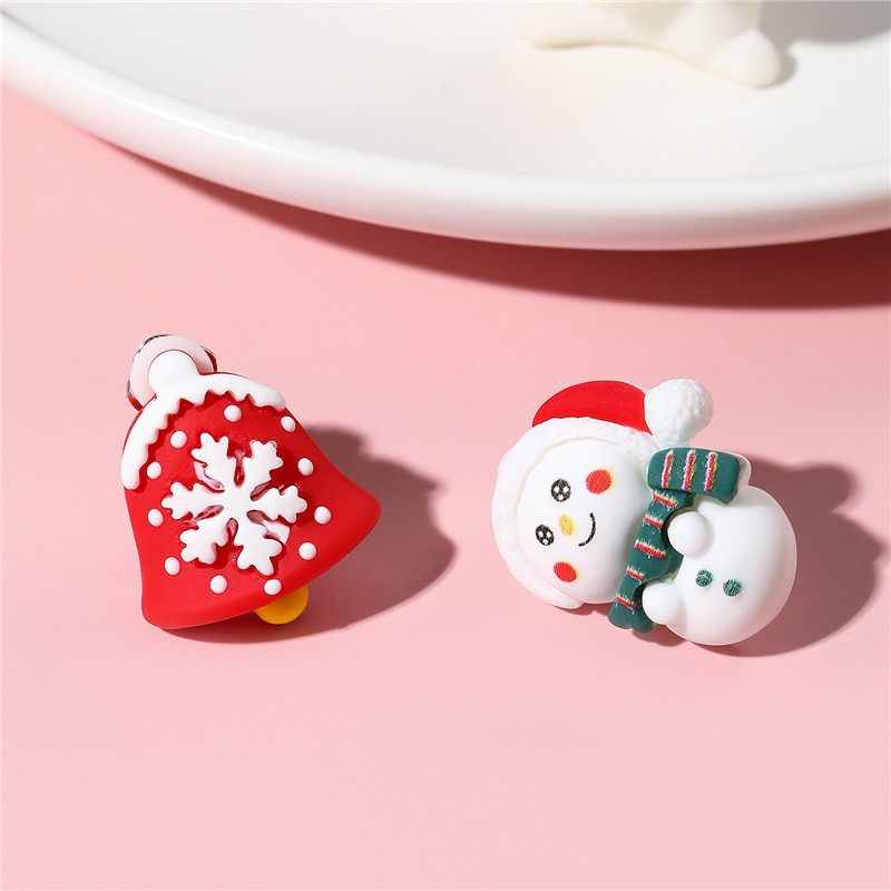 Cute Christmas Hat Resin Kidu0027S Ear clips 1 Pair