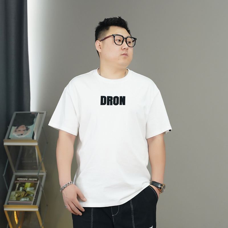 Chubby Grasshopper plus size Short-sleeved Men's Summer Loose plus size T-shirt Men's Plus-sized Men's Casual Half-sleeved T-shirt