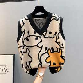 男女童秋季马甲4针织马夹背心女童坎肩外穿中大童卡通背搭13无袖