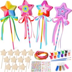 クロスボーダーdiy木製星愛クラウン魔法棒子供女の子工芸品セット手作りおもちゃ