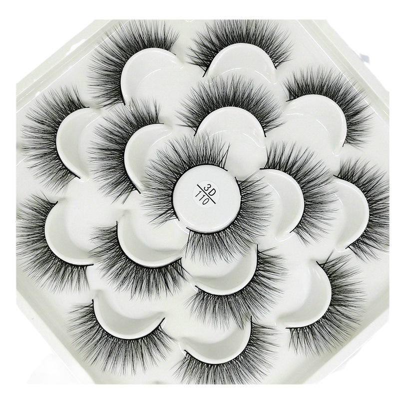 10 pares de pestañas postizas de placa de loto 3D pestañas gruesas naturales multi-modelo de suministro transfronterizo