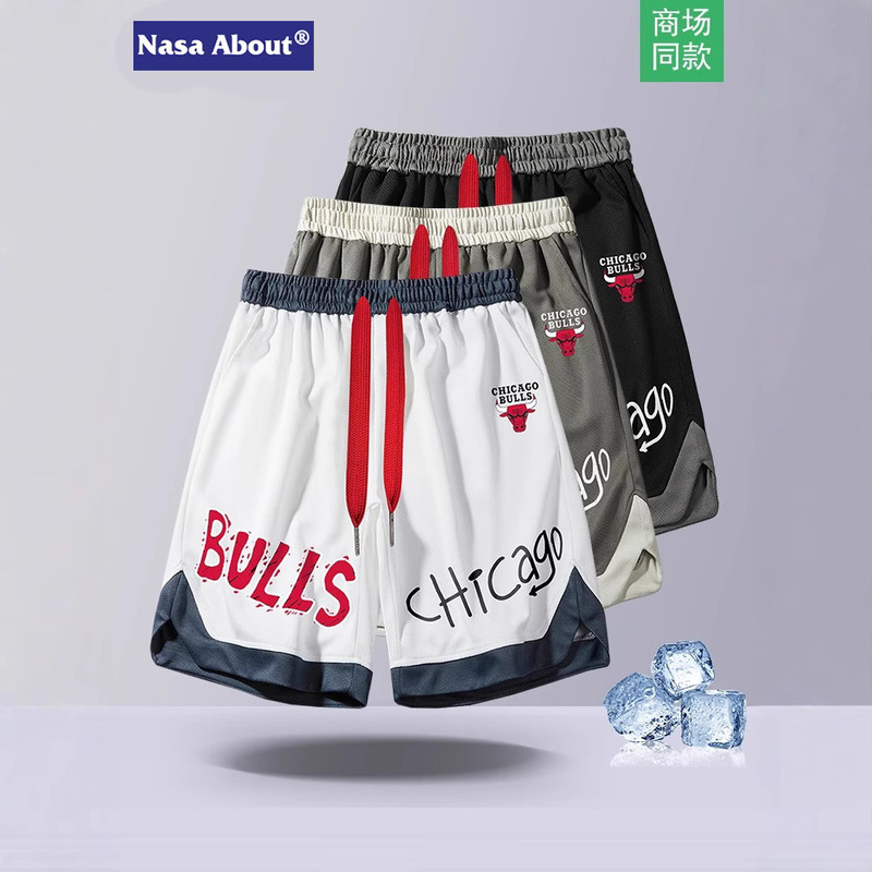NASA Summer American Shorts Men's Teenager Bulls Basketball Pants Casual Pants Pants Shortcut Pants Sports Pants