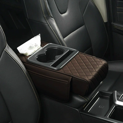 Armrest box pad Multi-Functional Armrest Box with Heightening - 1177d-coffee-color
