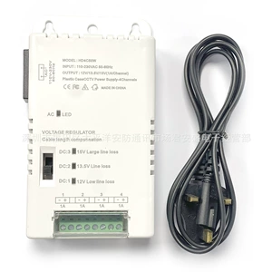 Блок питания, монитор, камера видеонаблюдения, переключатель, 12v