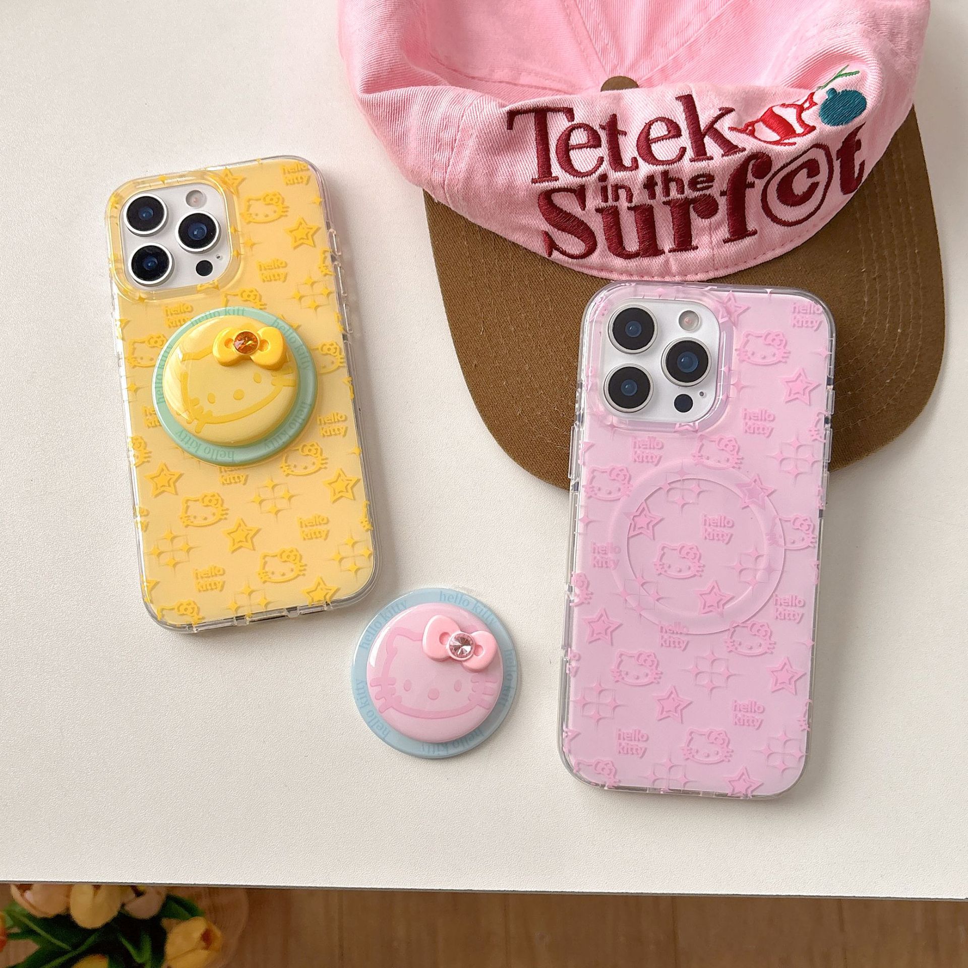 Línea de corazón de niña lindo gato KT adecuado para Apple 15ProMax funda para teléfono móvil 16Pro nuevo 14/13 femenino 16PM