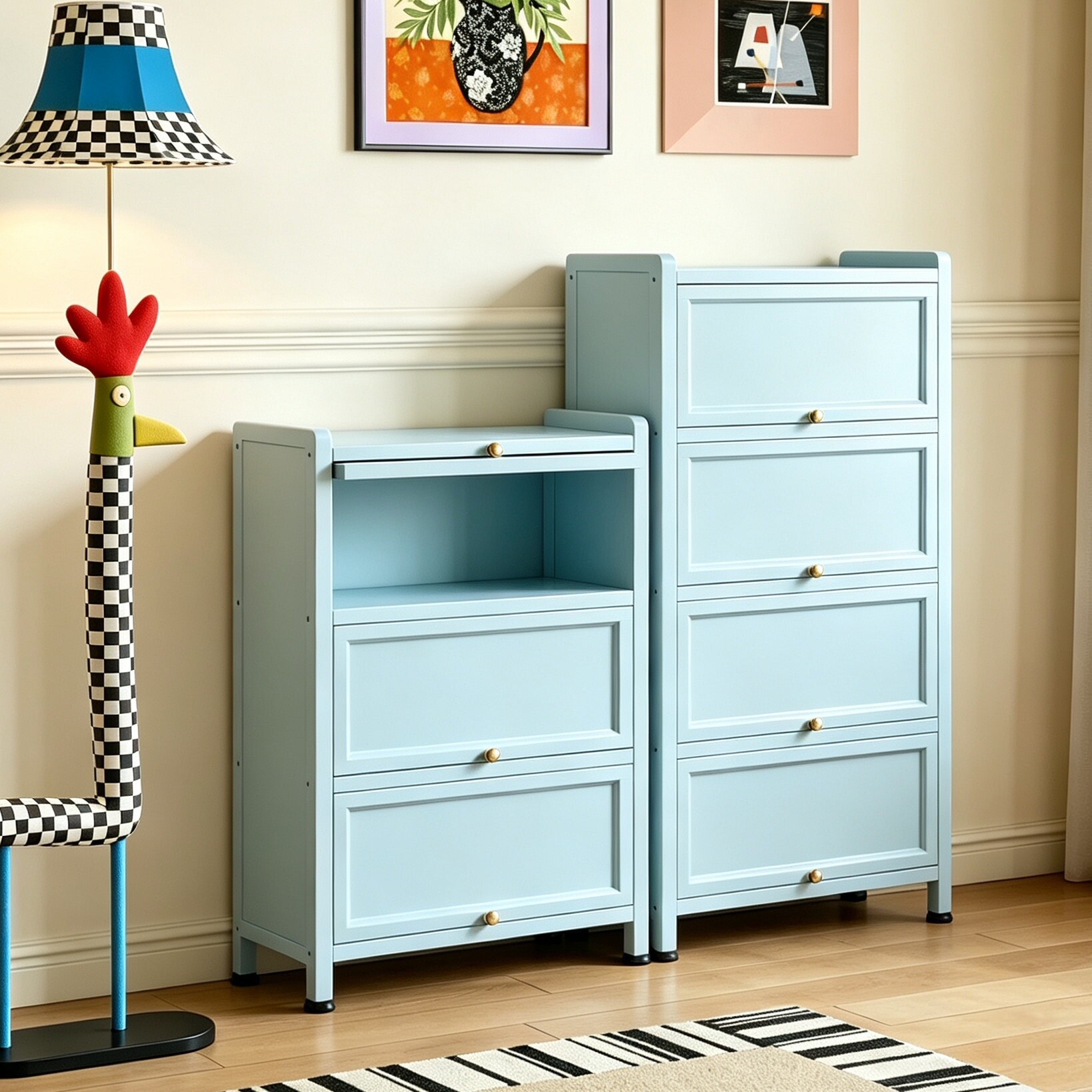 Steel bookcase with doors, floor-standing multi-layer storage cabinet, living room storage cabinet, integrated wall-mounted large-capacity snack storage cabinet