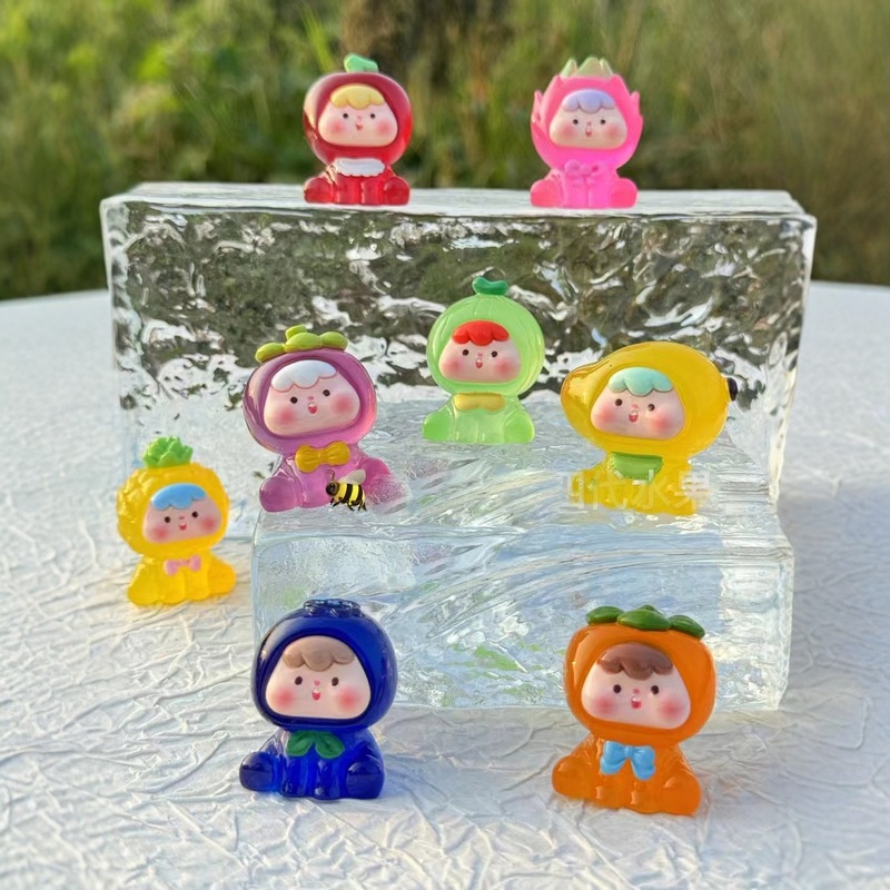 立体四世代夜光果物の子diyストラップの置物ブラインドバッグdiyバッグストラップのキーホルダーの部品テーブル|undefined