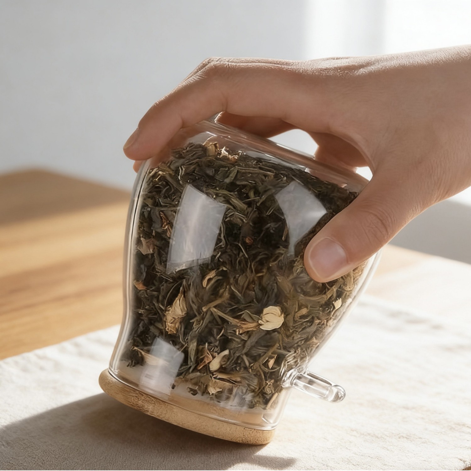 Instantáneo de alto contenido de borosilicato de vidrio con cucharas de granos de té sellado tanque de almacenamiento de vidrio transparente de varias especificaciones image 3