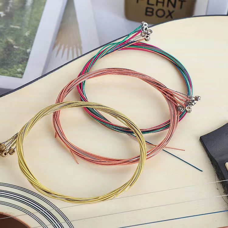 Guitar strings, Folk wooden guitar brass red copper colored strings, individually packaged, direct supply from guitar accessories manufacturer