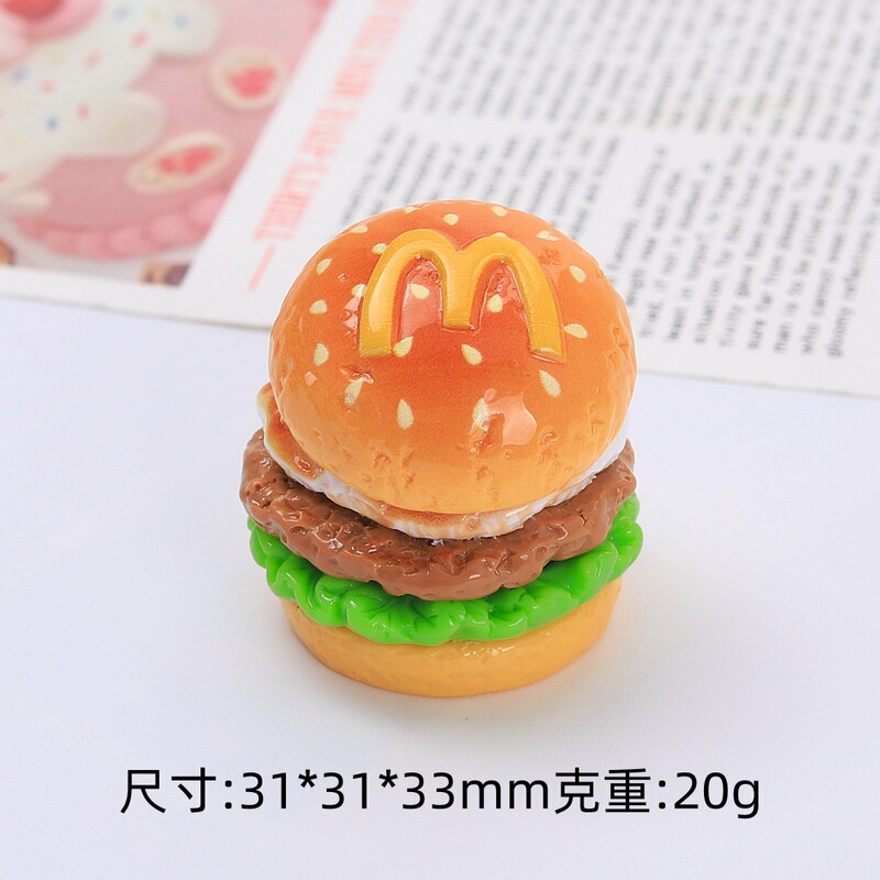 立体鸡蛋汉堡食玩卡通手工diy饰品配件奶油胶树脂小配件发夹材料|undefined