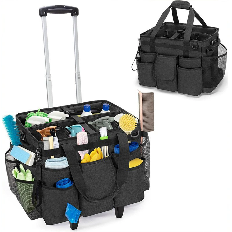 Кросс-бордерная сумка для хранения инструментов большой вместимости из оксфордской ткани, портативная сумка для хранения инструментов с колесами для уборки дома