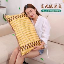 夏季沙发抱枕套麻将竹凉席靠枕靠背垫套靠垫套汽车办公室腰靠钉制