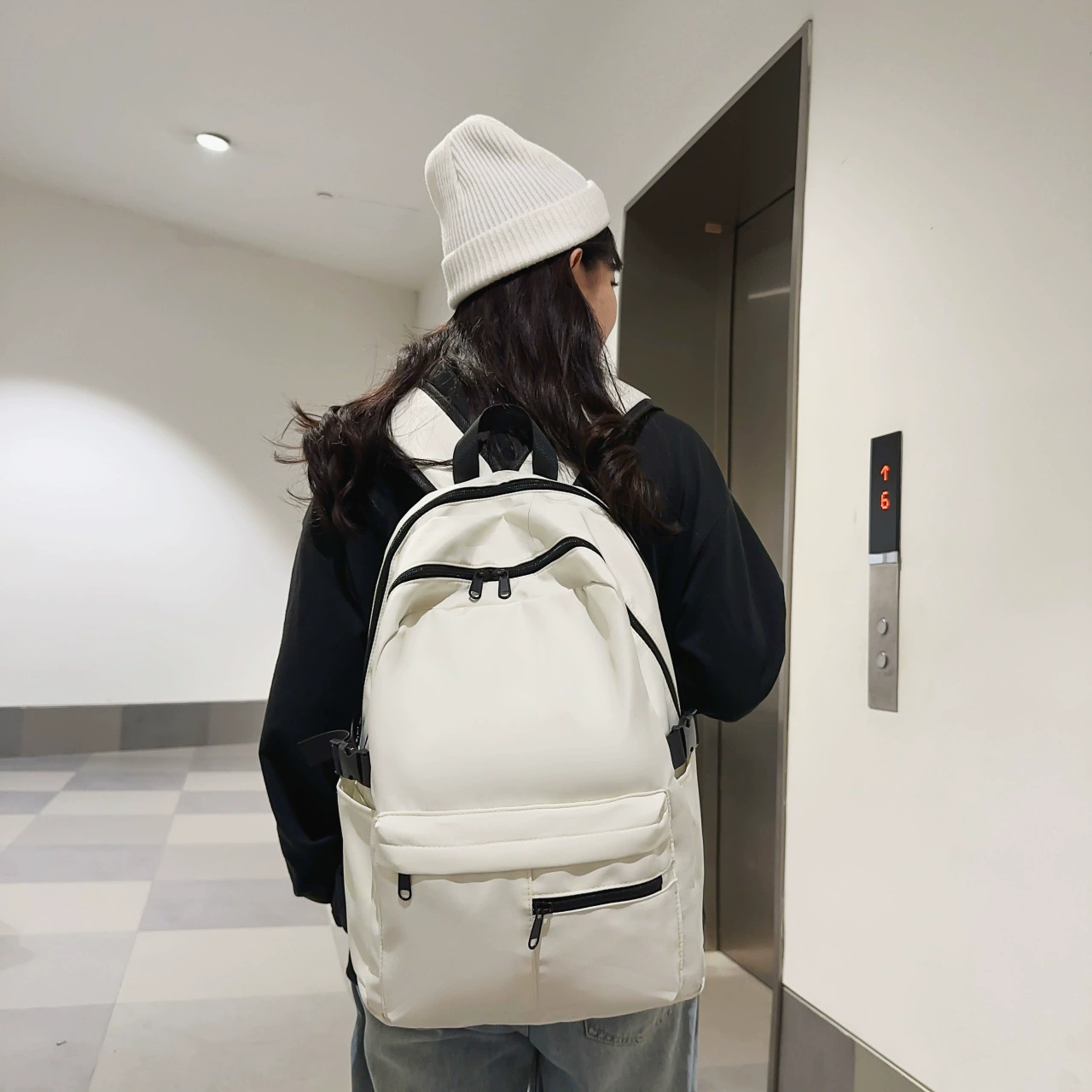 Men's backpack, Japanese capacious shoulder bag for traveling for leisure, school bag, simple and elegant design, for secondary school, for teenagers, for students